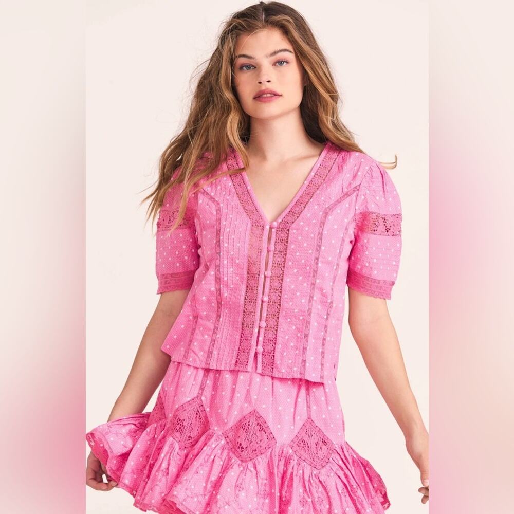 LoveShackFancy Gavilan top and matching Adia skirt set matching set size XS NWT